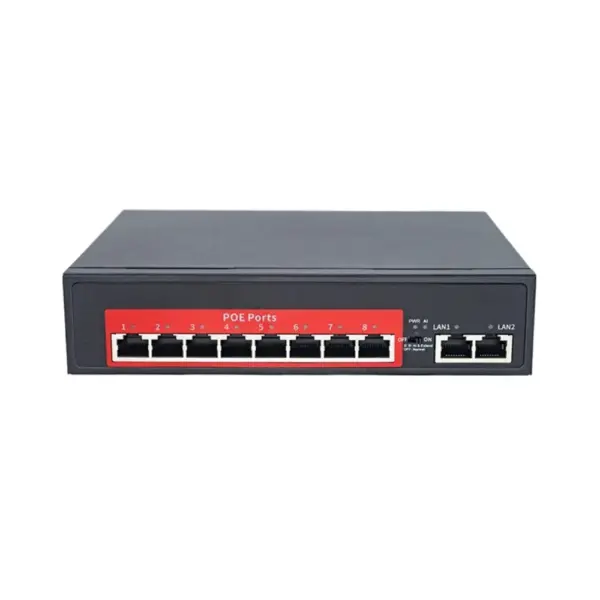 8 port fast ethernet poe switch