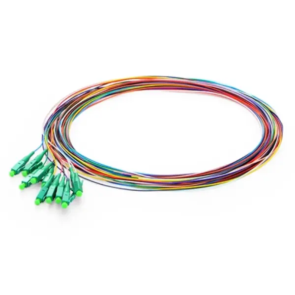 LC APC 12 core uncased fiber optic pigtail