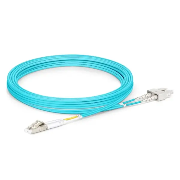 OM3 LC to SC UPC Duplex Fiber Patch Cord