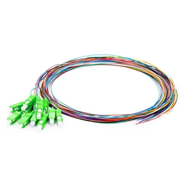 SC APC 12 core uncased fiber optic pigtail