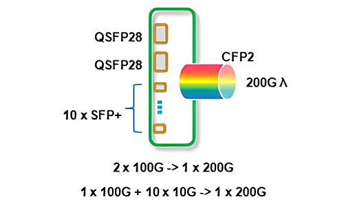 1x100G+10x10G-to-1x200G-multiplexing-transponder-structure-diagram