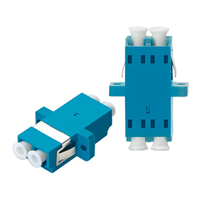 LC duplex flange fiber optic connector